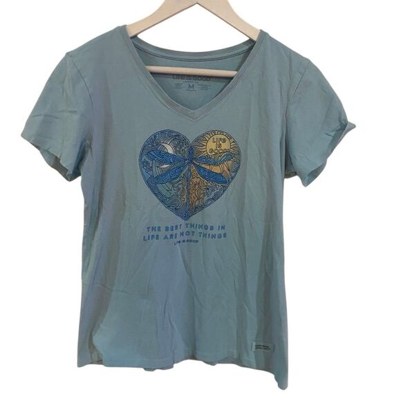 Life is Good short sleeve blue XS classic the best things in life are not things - Picture 1 of 6